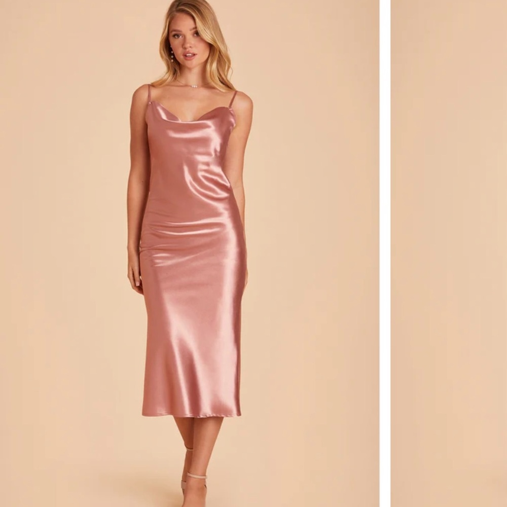 Birdy Grey Satin Midi Dress in desert rose